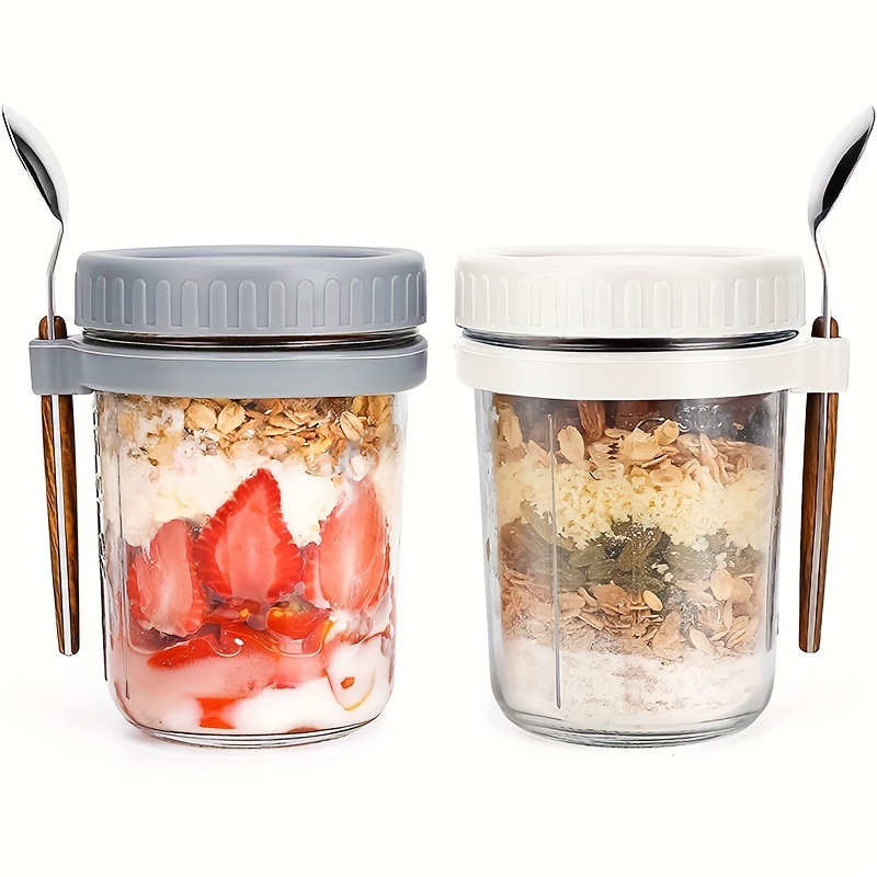 Food Storage Glass - 1 buah/2 buah Gelas Oatmeal, Wadah