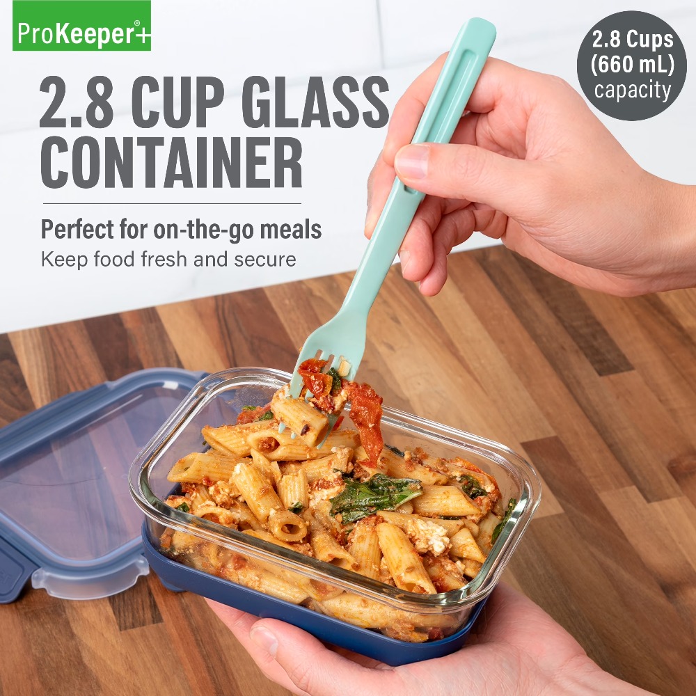 Food Storage Containers Glass - Wadah Penyimpanan Makanan Kaca 2.8 Cup