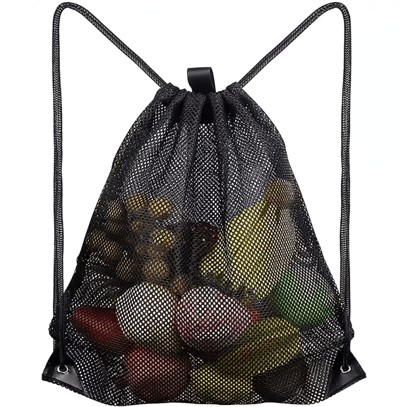 Produce Bag Reusable Mesh - Tas Ransel Tali Serut Berbahan Jaring