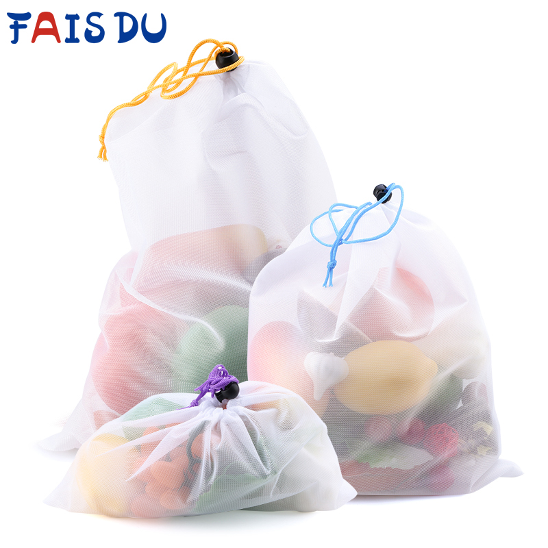 Produce Bag Reusable Mesh - 3/9/15 buah tas produksi jaring buah