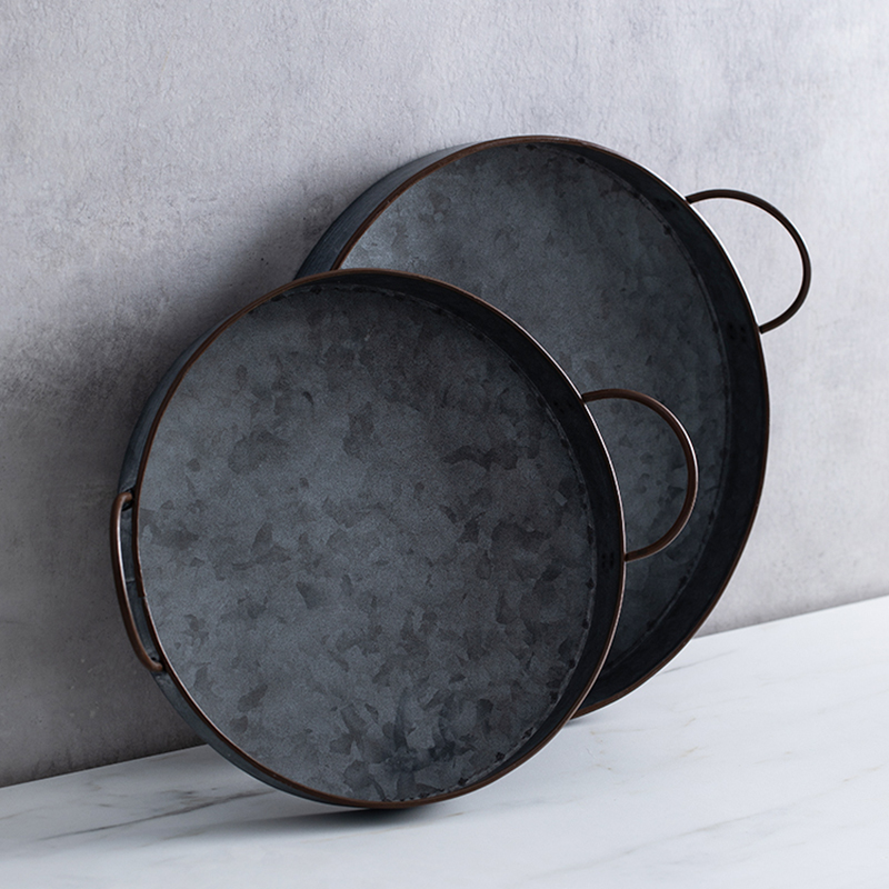 Food Storage For Restaurant - Eropa Retro Bulat Plat Besi dengan