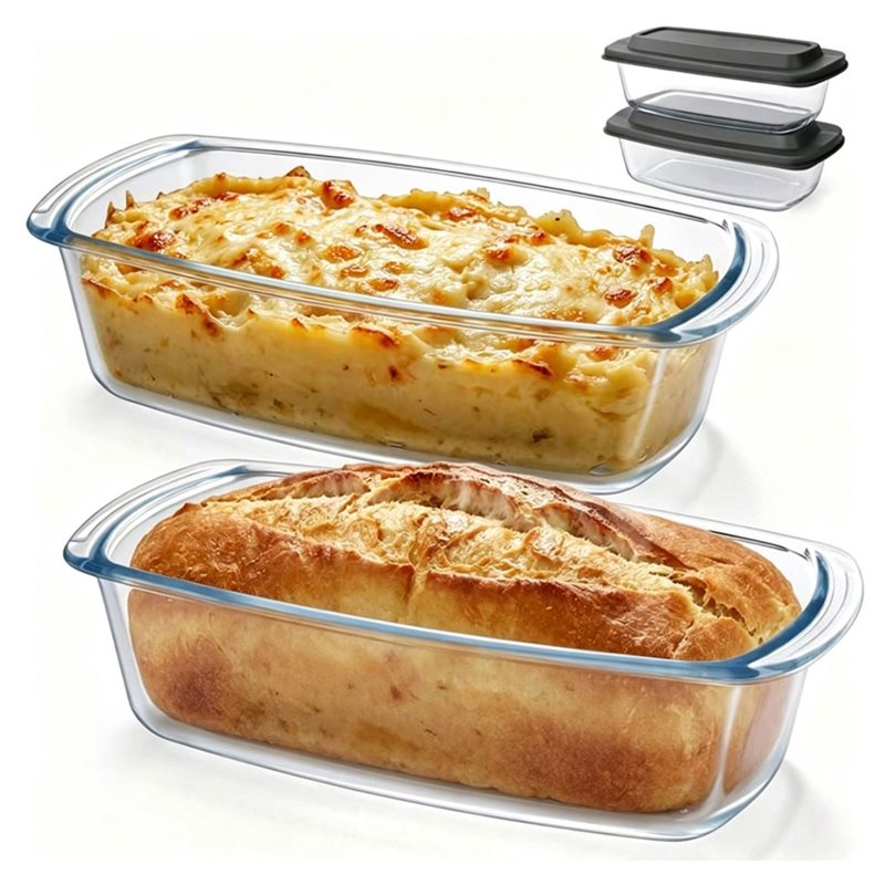 Food Storage Glass Containers Large - AA77 Wadah Kaca untuk Roti 7.6