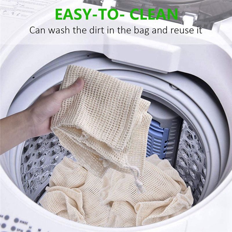 Produce Bag Reusable Mesh - [N84R] 9Pcs/Set Tas Jaring Berkualitas Tinggi
