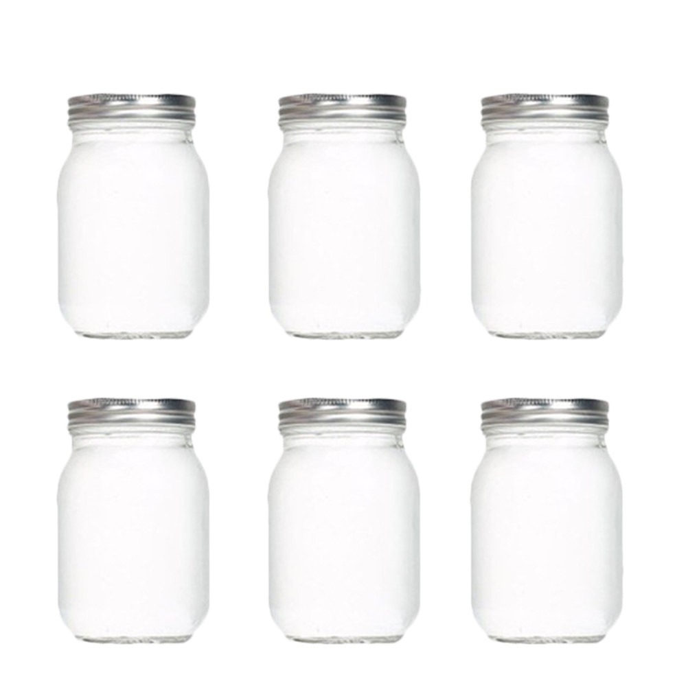 Food Storage Glass - 6 Buah Stoples Kaca Bulat Transparan