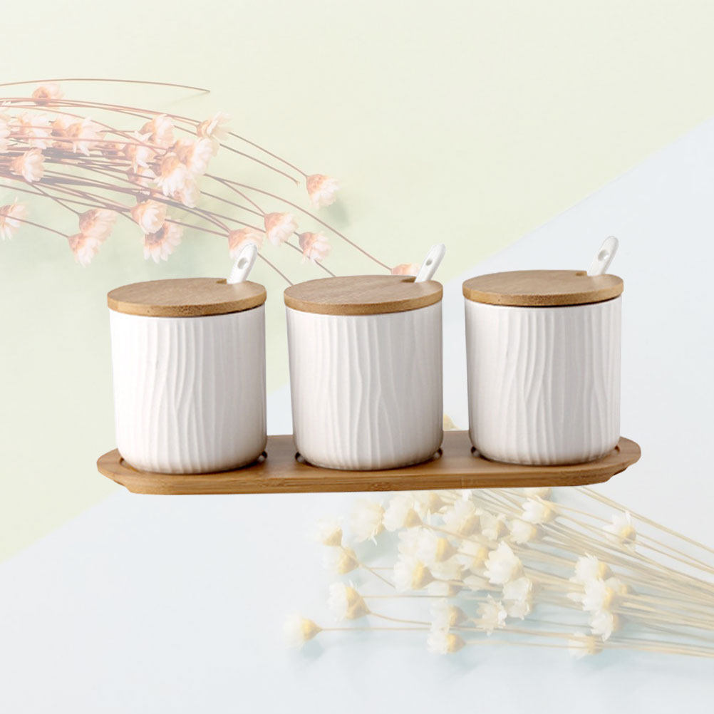 Set Food Storage - Set Toples Bumbu Keramik Nordik Kreatif