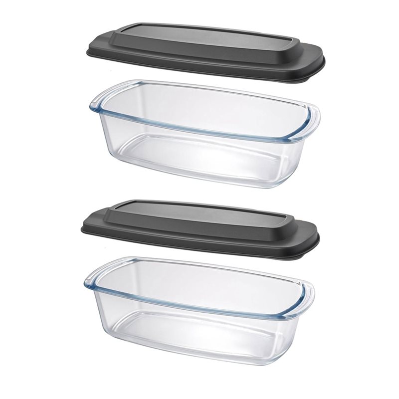 Food Storage Glass Containers Large - ABMR-Loaf Pan 2-Pack BESAR 7.6 Cangkir/1800