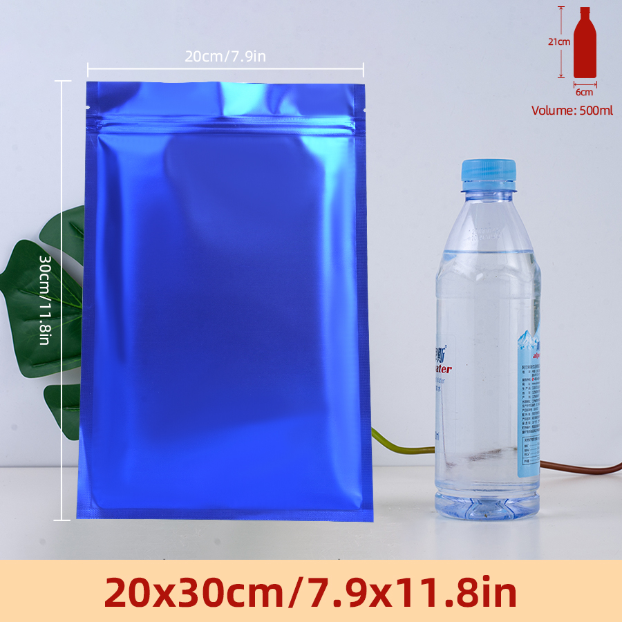 Food Storage Bag - 100 Buah Kantong Ritsleting Foil Biru