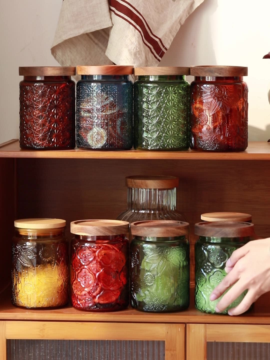 Food Storage With Glass Lids - Toples penyimpanan dapur kaca antik, wadah