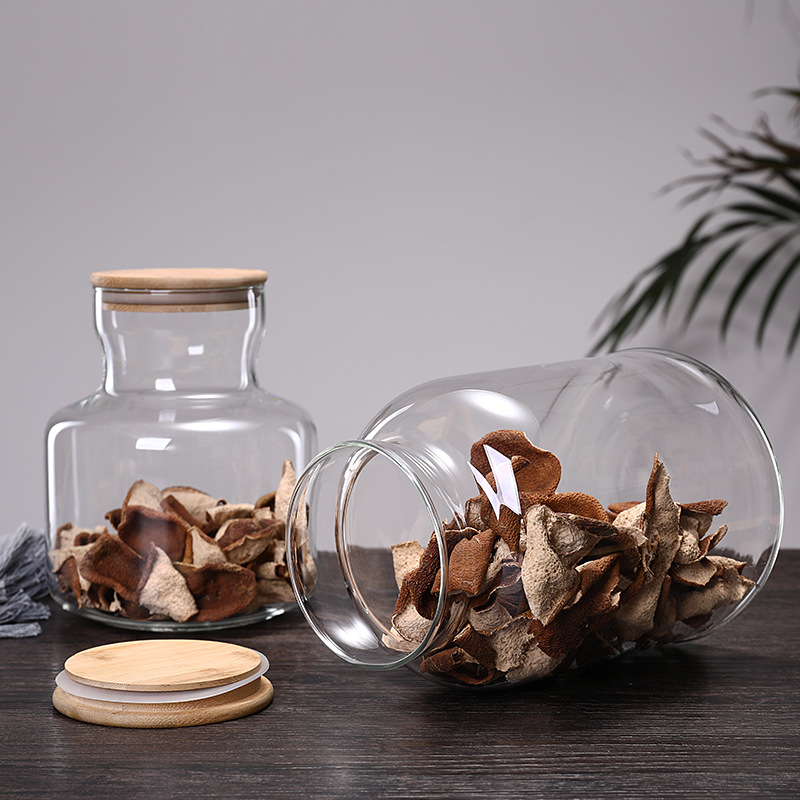Food Storage Glass Containers Large - 3800Ml Tutup Bambu Kaca Botol Penyimpanan