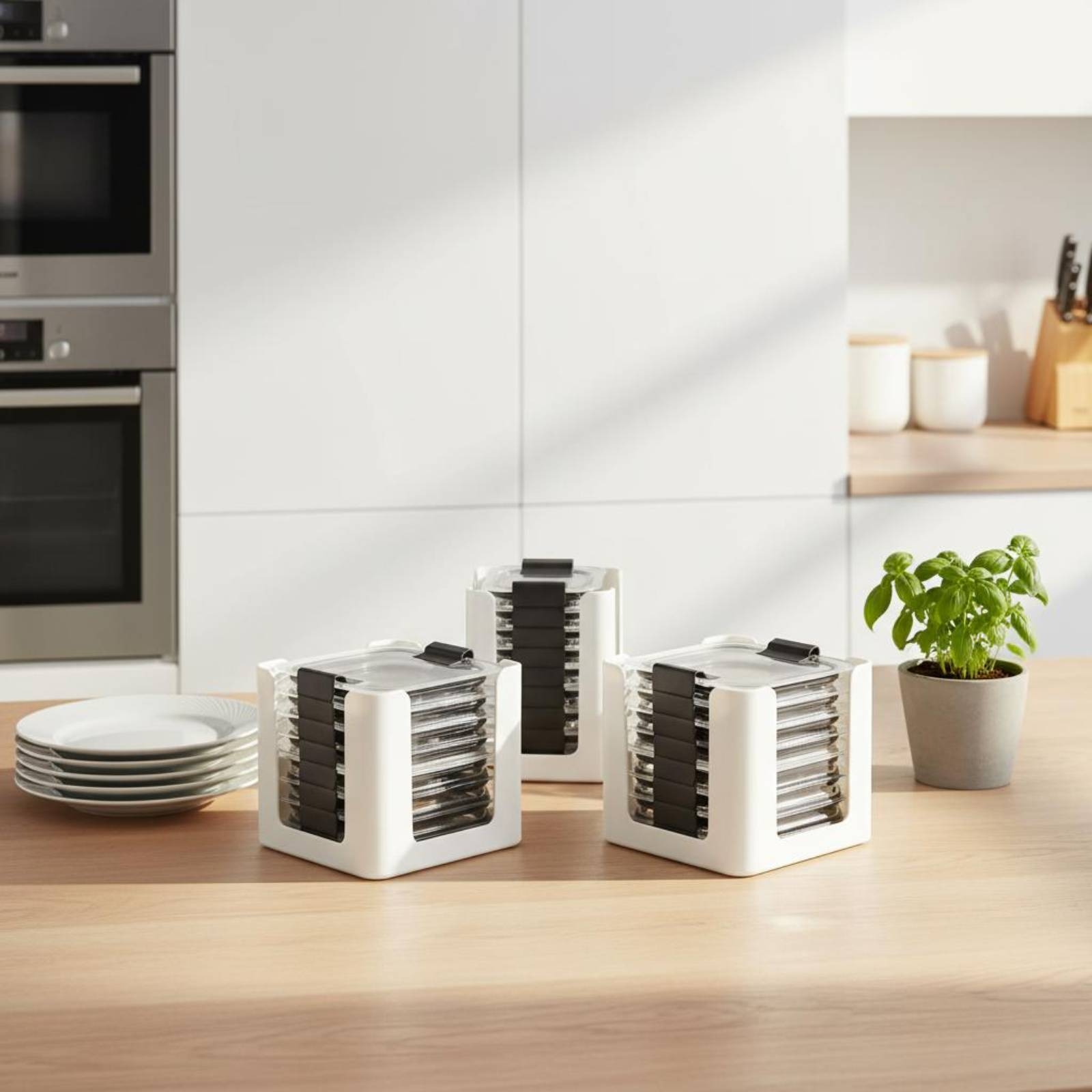 Food Storage In Cabinets - 3 Buah Rak Penyimpanan Tutup Wadah