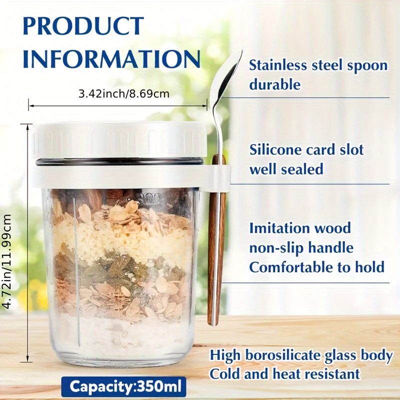 1 buah/2 buah Gelas Oatmeal, W - Food Storage Glass ulasan dan harga