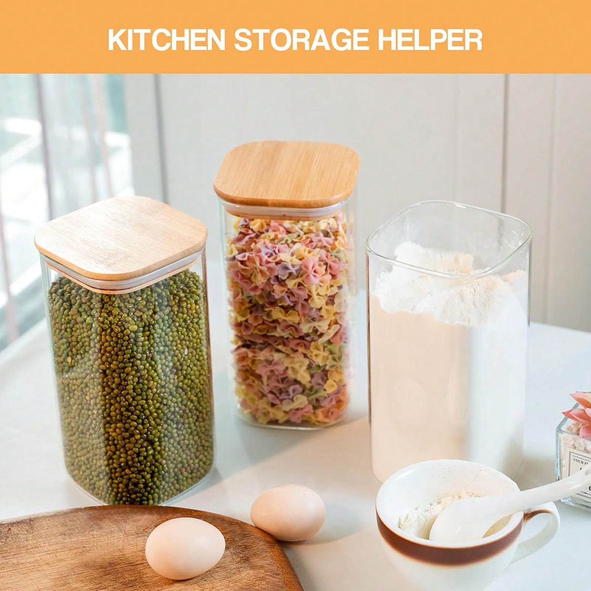 6 Buah Stoples Penyimpanan Mak - Food Storage With Glass Lids ulasan dan harga