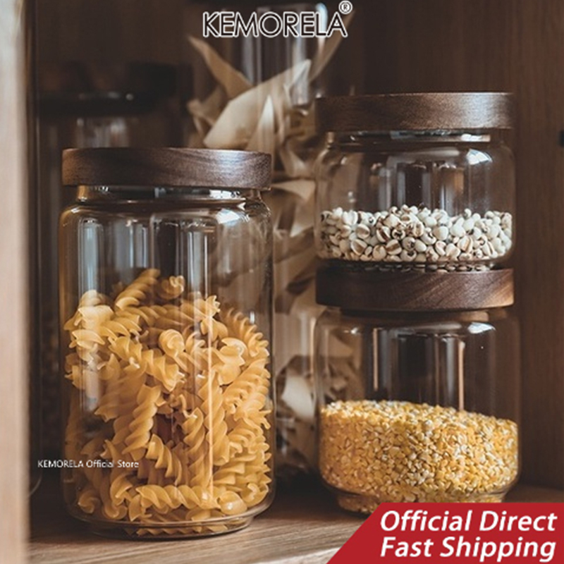 Botol penyimpanan dapur, wadah - Food Storage With Glass Lids ulasan dan harga