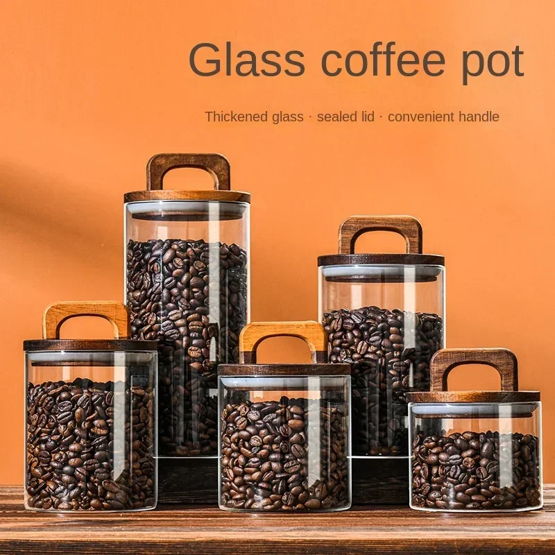 Toples kaca tutup kayu 800-210 - Food Storage Glass Containers Large ulasan dan harga