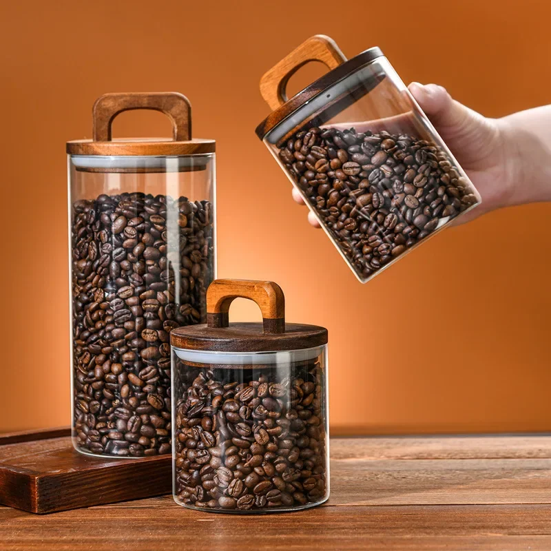 Toples kaca tutup kayu 800-210 - Food Storage Glass Containers Large ulasan dan harga