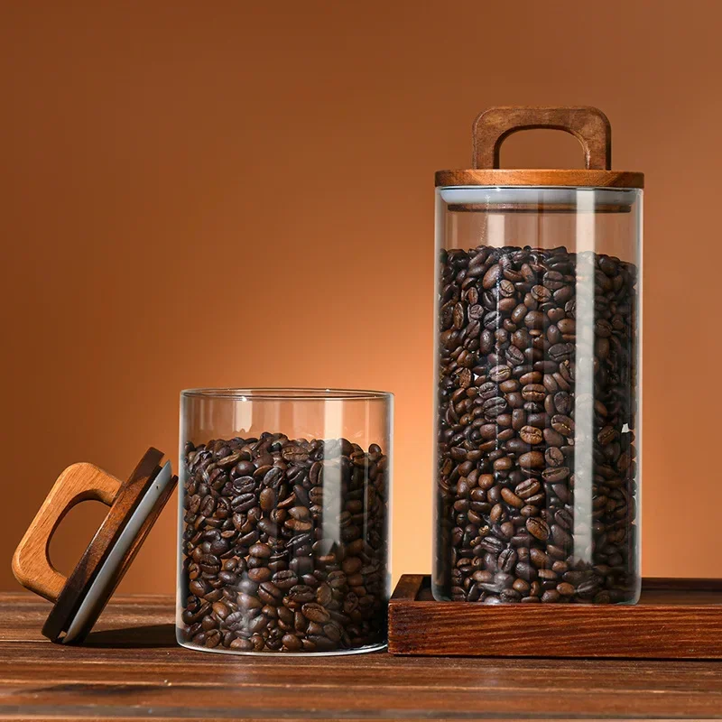Toples kaca tutup kayu 800-210 - Food Storage Glass Containers Large ulasan dan harga