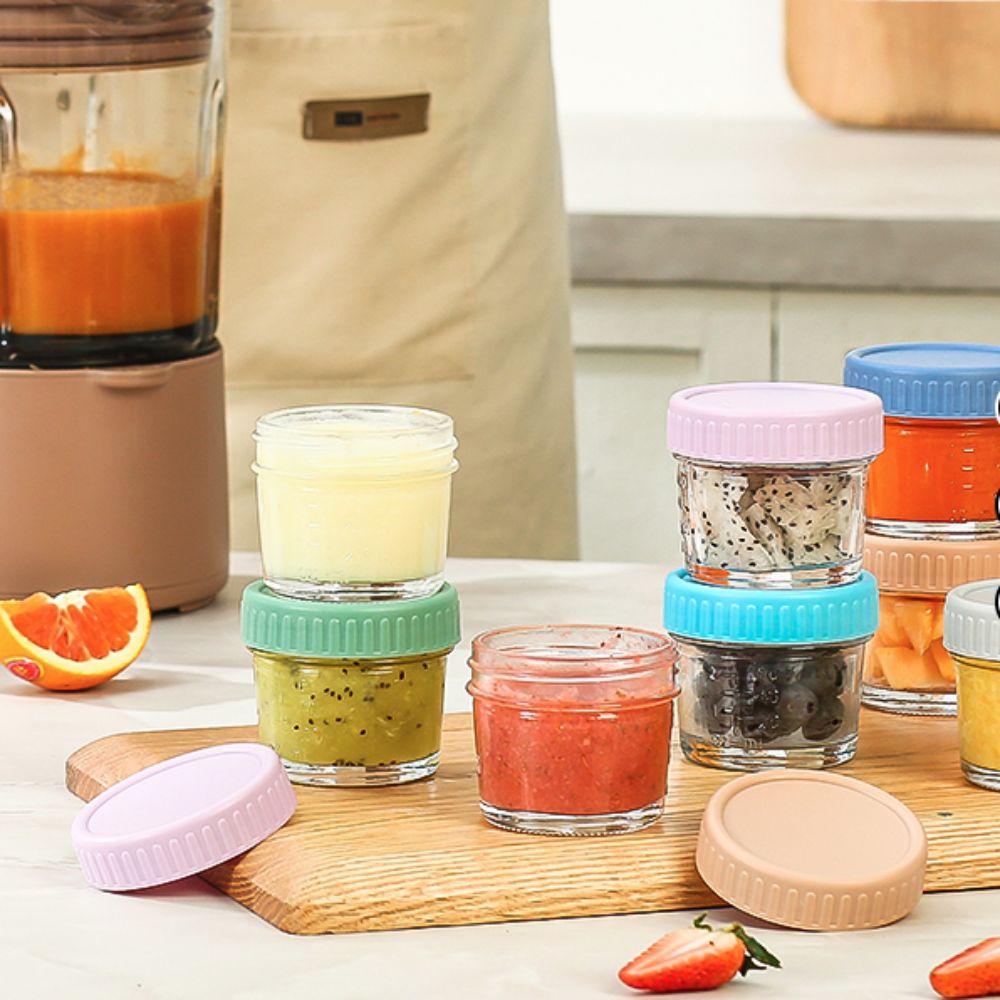 6 Buah Stoples Makanan Bayi Ka - Food Storage With Glass Lids ulasan dan harga