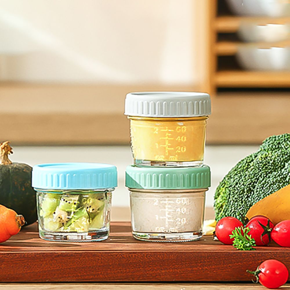 6 Buah Stoples Makanan Bayi Ka - Food Storage With Glass Lids ulasan dan harga