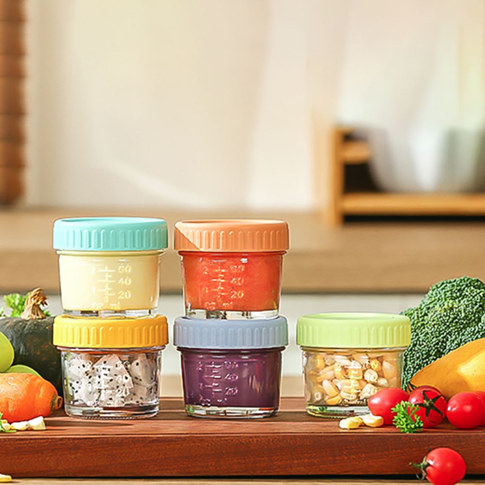 6 Buah Stoples Makanan Bayi Ka - Food Storage With Glass Lids ulasan dan harga