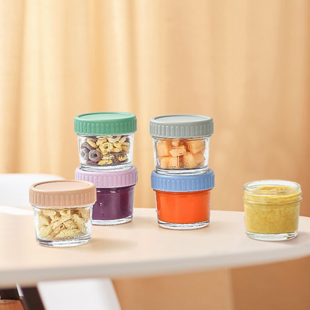 6 Buah Stoples Makanan Bayi Ka - Food Storage With Glass Lids ulasan dan harga