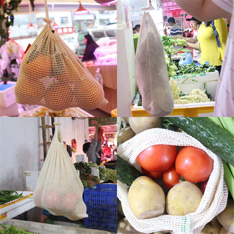 Kantong Jaring Katun Reusable  - Produce Bag Reusable Mesh ulasan dan harga