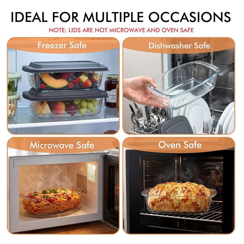 A25F-2-Pack PANCI ROTI KACA BE - Food Storage Glass Containers Large ulasan dan harga