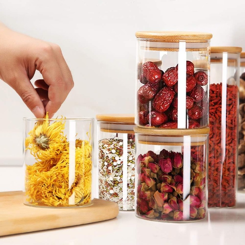 Set 12 Stoples Kaca dengan Tut - Food Storage Glass Containers Large ulasan dan harga