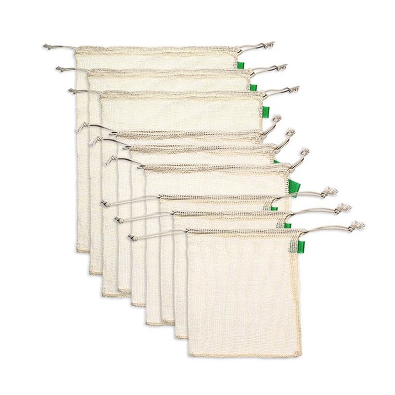 [N84R] 9Pcs/Set Tas Jaring Ber - Produce Bag Reusable Mesh ulasan dan harga