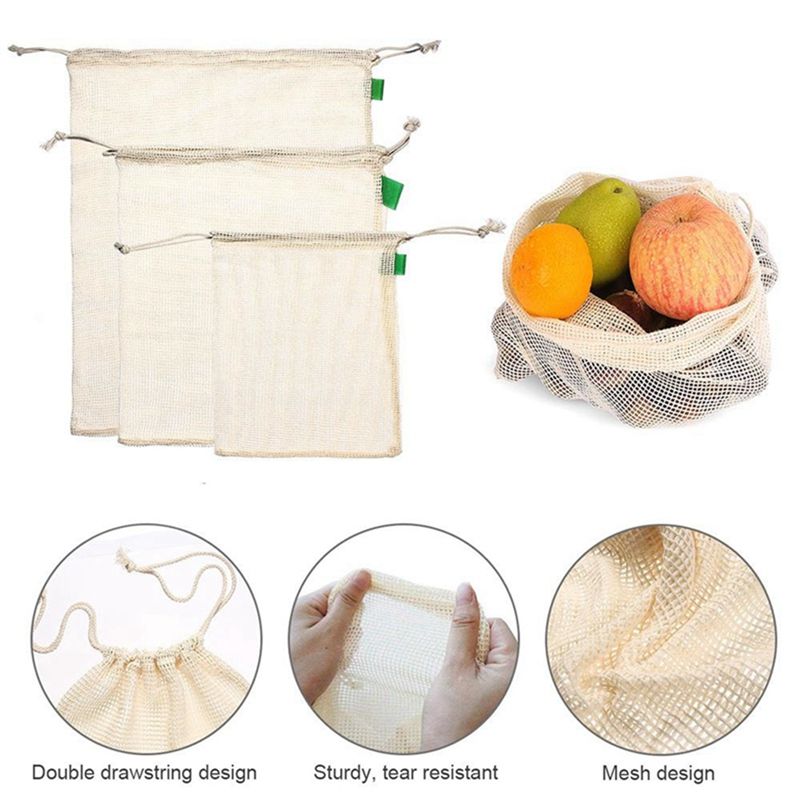 [N84R] 9Pcs/Set Tas Jaring Ber - Produce Bag Reusable Mesh ulasan dan harga