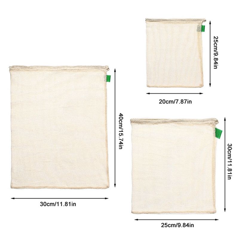 [N84R] 9Pcs/Set Tas Jaring Ber - Produce Bag Reusable Mesh ulasan dan harga