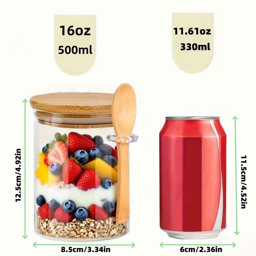 1/2/4/8Pcs Set Gelas Oatmeal,  - Food Storage With Glass Lids ulasan dan harga