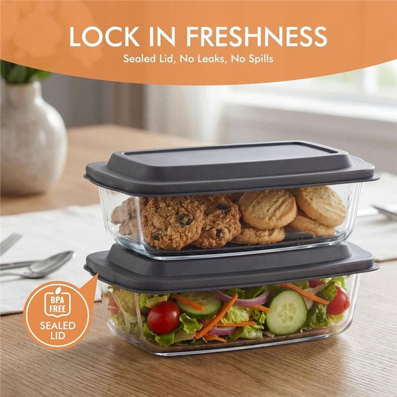 FYBL-Glass Loaf Pan, 2-Pack UK - Food Storage Glass Containers Large ulasan dan harga