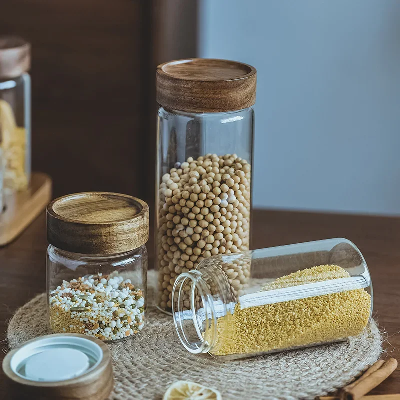 Wadah makanan tutup kayu, wada - Food Storage With Glass Lids ulasan dan harga