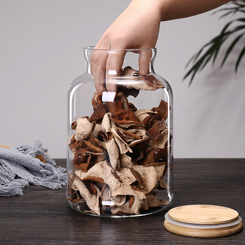 3800Ml Tutup Bambu Kaca Botol  - Food Storage Glass Containers Large ulasan dan harga