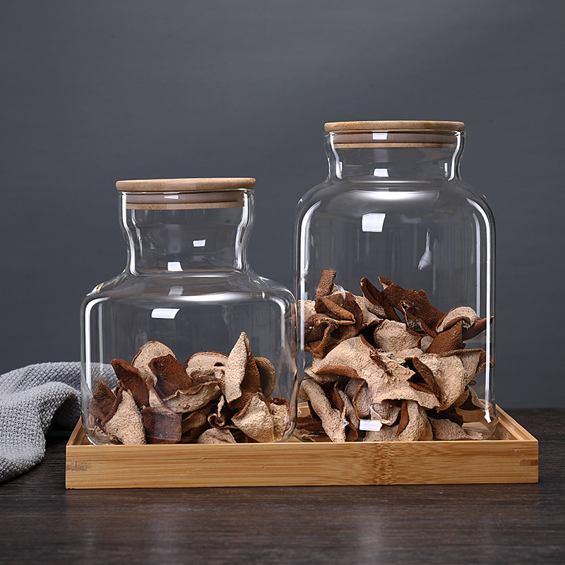 3800Ml Tutup Bambu Kaca Botol  - Food Storage Glass Containers Large ulasan dan harga