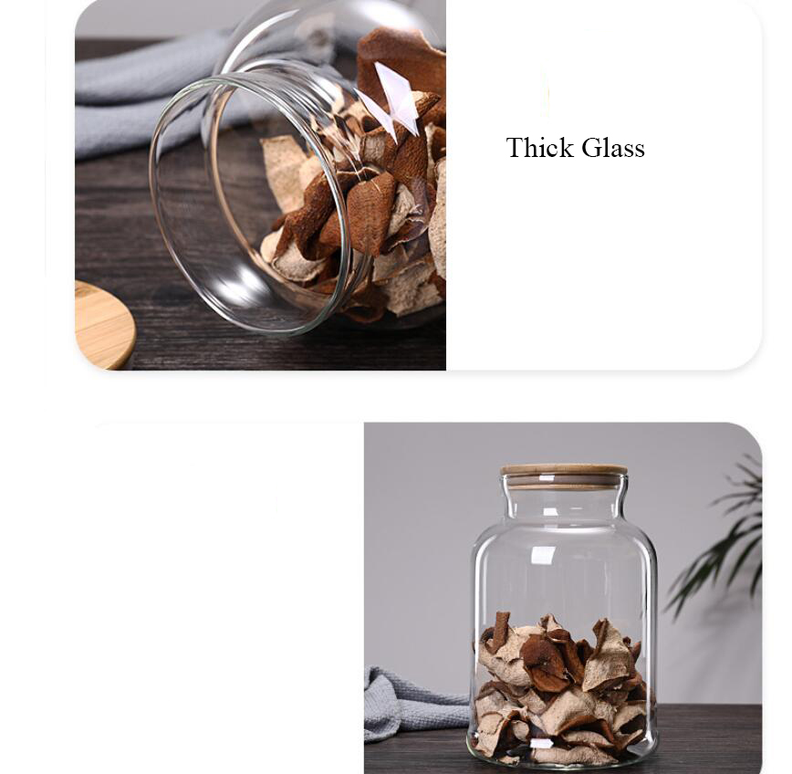 3800Ml Tutup Bambu Kaca Botol  - Food Storage Glass Containers Large ulasan dan harga